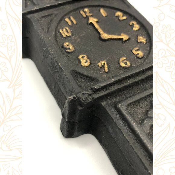 Vintage Cast Iron Grandfather Clock Bank - Picture 3 of 3